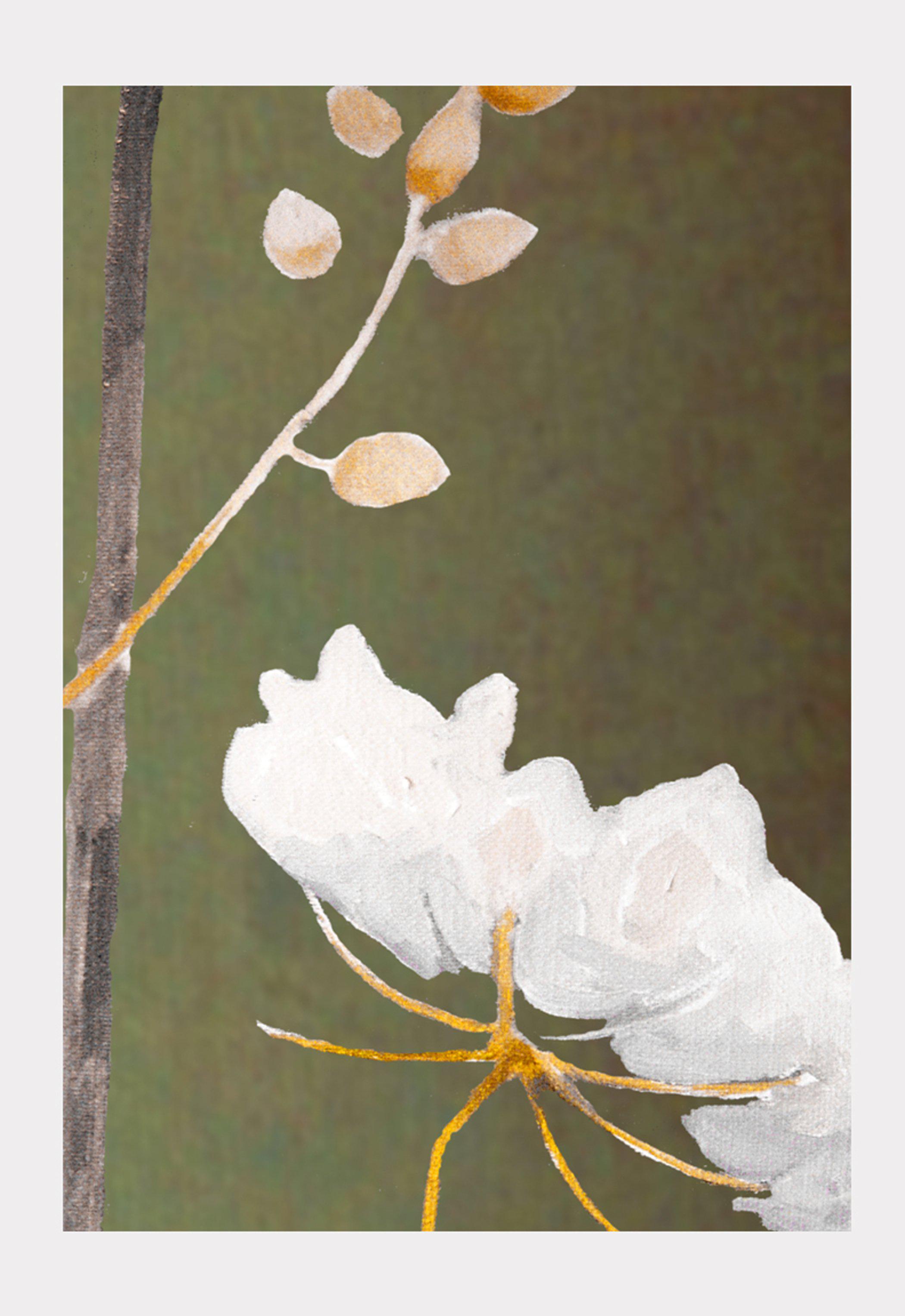 Art Print:  Big White Flower on Green