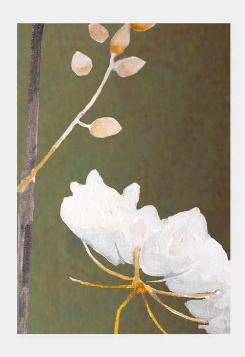 Art Print: Queen Anne's Lace blossom on green oil painting - Qu!rk Boutique