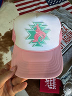 Aztec Bucking Bronco Patch Trucker Hat - Qu!rk Boutique
