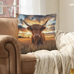 Baha Ranch Beautiful Highland Velvety Soft Pillow Cover Made in America - Qu!rk Boutique