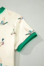 Mallard Printed Colorblock Trim Short Set - Qu!rk Boutique