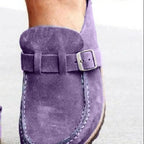 Round Toe Low Heel Buckle Loafers - Qu!rk Boutique