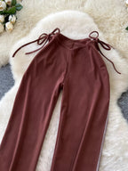 Tie-Waist Wide Leg Pants - Qu!rk Boutique