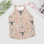 Baha Ranch Cow Skull Western Tank Top - Qu!rk Boutique