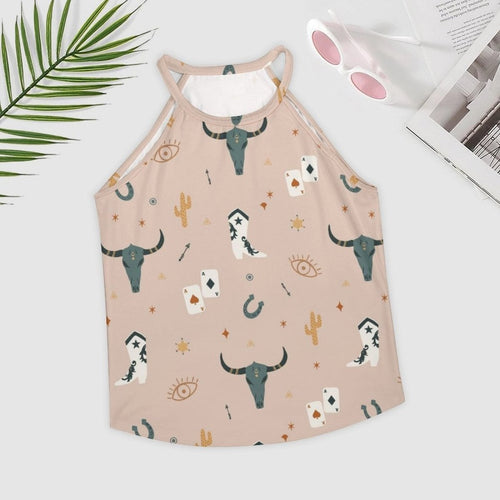 Baha Ranch Cow Skull Western Tank Top - Qu!rk Boutique