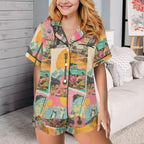 Baha Ranch Retro Pop Western Satin Pajama Set - Qu!rk Boutique
