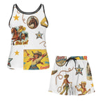 Baha Ranch Vintage Cowgirl Collage Tank Shorts Lounge Set Made in America - Qu!rk Boutique