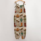 Cactus Boots Hat Western Overalls Jumpsuit - Qu!rk Boutique