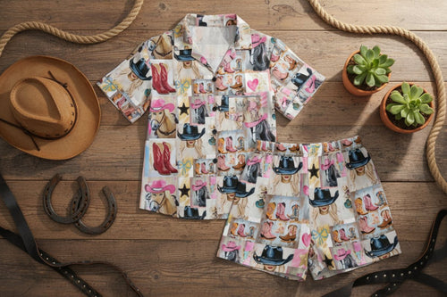 Baha Ranch Painted Cowgirl Pajama Set Made in America - Qu!rk Boutique
