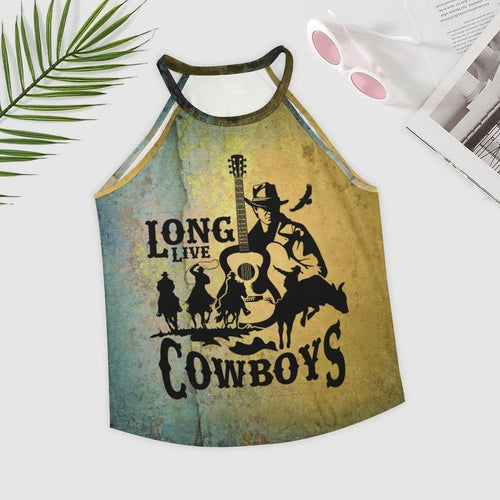 Baha Ranch Cowboys Print Women's Western Tank Top - Qu!rk Boutique