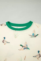 Mallard Printed Colorblock Trim Short Set - Qu!rk Boutique