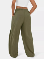 High-Waisted Drawstring Wide-Leg Pants - Qu!rk Boutique