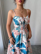 Floral Print Tiered Maxi Cami Dress - Qu!rk Boutique