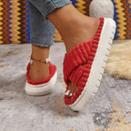 💙 Crisscross Open Toe Platform Slippers - Qu!rk Boutique