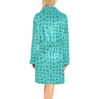 Turquoise Cattle Brands Women's Western Bath Robe - Qu!rk Boutique