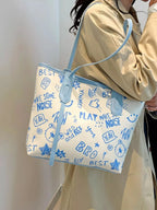 Graffiti Print Casual Tote Bag - Qu!rk Boutique