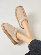 💙 Faux Fur Suede Platform Slippers - Qu!rk Boutique