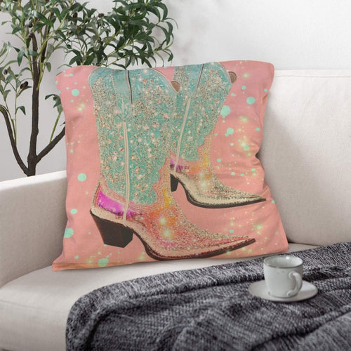 Baha Ranch Retro Pop Western Bling Boots Pillow Case Made in America - Qu!rk Boutique
