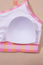 Plaid Print High Waist Bikini Set - Qu!rk Boutique