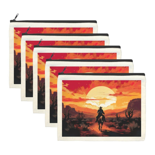 Baha Ranch Western Cowboy Sunset Cosmetic Bag Pack of 5 Made in America - Qu!rk Boutique