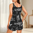 Baha Ranch Ranch Life Black Pajama Lounge Tank Shorts Set Made in America - Qu!rk Boutique