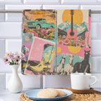 Retro Pop Western set of 2 Kitchen Dish Towels Made in America - Qu!rk Boutique
