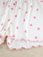 In Bloom Ribbed Lounge Set - Qu!rk Boutique