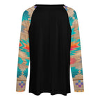 Baha Ranch Western Native Wolf Long Sleeve Tee - Qu!rk Boutique