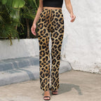 Baha Ranch Retro Pop Western Leopard Animal Print Flare Pants - Qu!rk Boutique