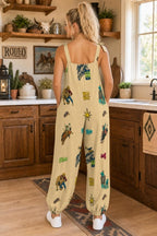 Baha Ranch The Last Roundup Western Rodeo Overalls Jumpsuit - Tan - Qu!rk Boutique
