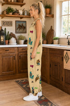 Baha Ranch The Last Roundup Western Rodeo Overalls Jumpsuit - Tan - Qu!rk Boutique