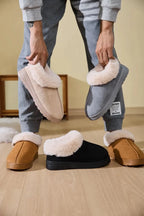 💙 Faux Fur Round Toe Platform Slippers - Qu!rk Boutique