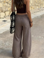 Tied Striped Wide Leg Pants - Qu!rk Boutique