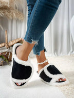 💙 Fuzzy Open Toe Flats Slippers - Qu!rk Boutique