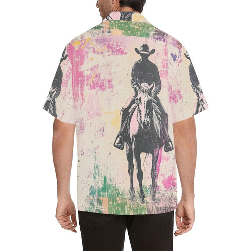 Baha Ranch Retro Pop Western Trail Ride Men's Camp Shirt - Qu!rk Boutique
