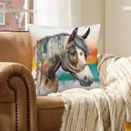 Baha Ranch War Pony Horse Velvety Soft Pillow Cover Made in America - Qu!rk Boutique