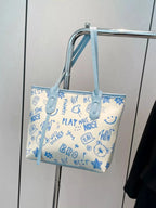 Graffiti Print Casual Tote Bag - Qu!rk Boutique
