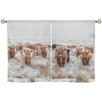 Highland Cow Curtains Window Curtain 28"x40" (2-Piece) Made in America - Qu!rk Boutique