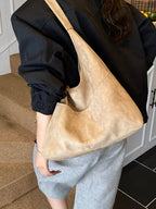 Minimalist Suede Shoulder Bag - Qu!rk Boutique