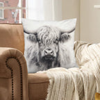 Baha Ranch Black White Highland Velvety Soft Pillow Cover Made in America - Qu!rk Boutique