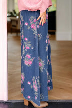 Floral Wide Leg Jeans - Qu!rk Boutique