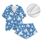 Baha Ranch Blue Bronc Satin Ruffle Hem Pajama set - Qu!rk Boutique