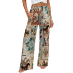 Baha Ranch Bohemian Dreams High Waisted Wide Leg Pants Inclusive Sizing - Qu!rk Boutique