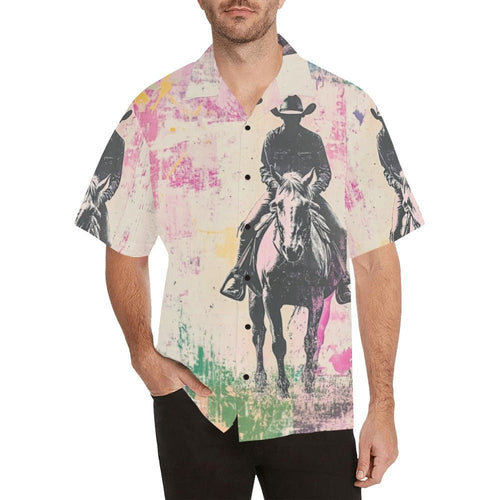 Baha Ranch Retro Pop Western Trail Ride Men's Camp Shirt - Qu!rk Boutique