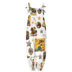 Baha Ranch Vintage Cowgirl Collage Western Overalls Jumpsuit - Qu!rk Boutique