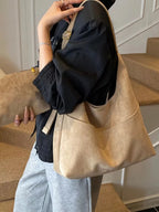 Minimalist Suede Shoulder Bag - Qu!rk Boutique
