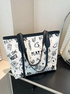 Graffiti Print Casual Tote Bag - Qu!rk Boutique