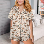 Baha Ranch Rodeo Cowboy Western Satin Ruffle Pajama Set - Qu!rk Boutique