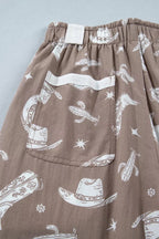Time To Frolic! Western Cowgirl Printed Vintage Drawstring Pants - Qu!rk Boutique