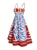Sardine Print Spaghetti Strap Midi Dress - Qu!rk Boutique
